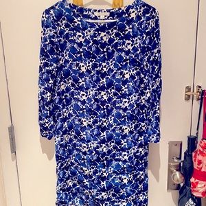 J Crew shift dress Mazda Floral Ivory Navy Small